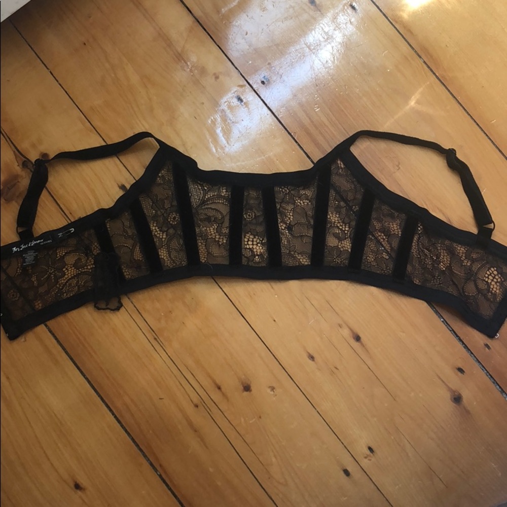 For Love and Lemons Black Lace and Velvet Bralette